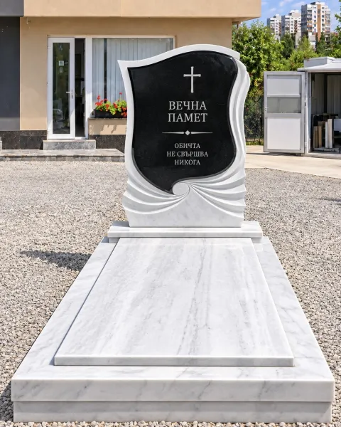 Комплект-Мраморен с Черна Гранитена Плоча